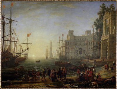 Port z Willą Medicis - Olej na płótnie autorstwa Claude Lorrain