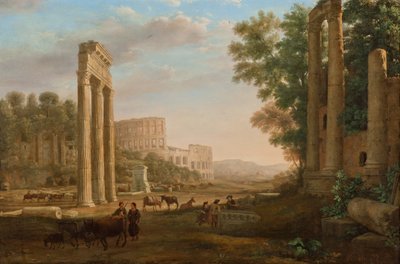 Capriccio z ruinami Forum Romanum autorstwa Claude Lorrain