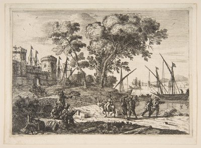 Scena Wybrzeża z Artystą, ca. 1638-41. autorstwa Claude Lorrain