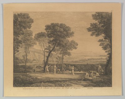 Taniec pod drzewami Krajobraz z tańcem wiejskim, 1742. autorstwa Claude Lorrain