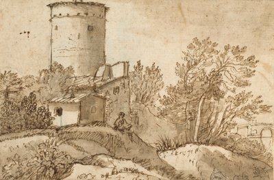 Zabudowania gospodarcze nad Tybrem, 1663 autorstwa Claude Lorrain