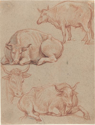 Cztery krowy autorstwa Claude Lorrain