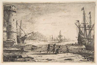 Port z Wielką Wieżą, ca. 1641. autorstwa Claude Lorrain