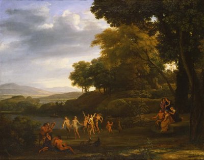 Krajobraz z tańczącymi satyrami i nimfami, 1646 autorstwa Claude Lorrain