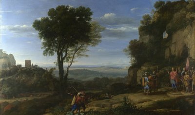 Krajobraz z Dawidem w Jaskini Adullam, 1658 autorstwa Claude Lorrain