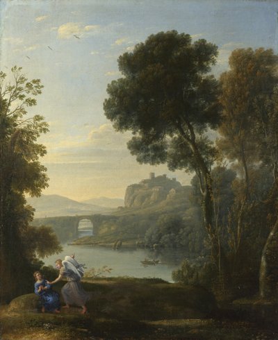 Krajobraz z Hagar i Aniołem, 1646 autorstwa Claude Lorrain