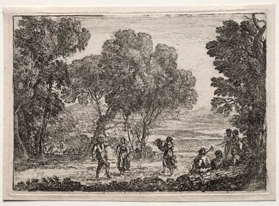 Krajobraz z tańcem country (mała płyta) autorstwa Claude Lorrain