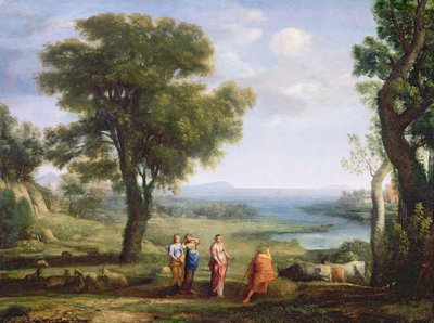Krajobraz z Heliadami poszukującymi swego brata Faetona autorstwa Claude Lorrain