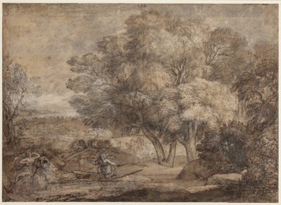 Krajobraz z Narcyzem i Echo autorstwa Claude Lorrain