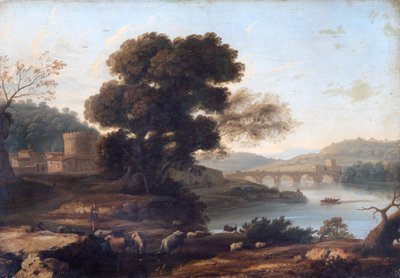 Pejzaż pasterski z Ponte Molle, Rzym”, c1645 autorstwa Claude Lorrain