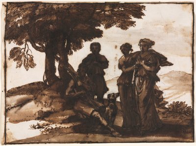 Scena duszpasterska z postaciami klasycznymi autorstwa Claude Lorrain