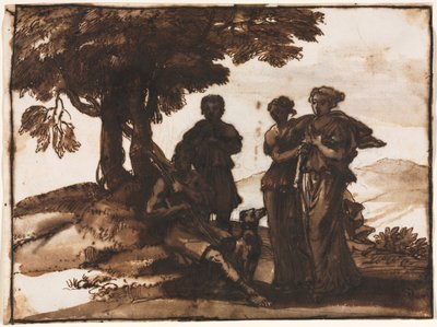 Scena pasterska z figurami klasycznymi, ok. 1930 r. 1640-1645. autorstwa Claude Lorrain