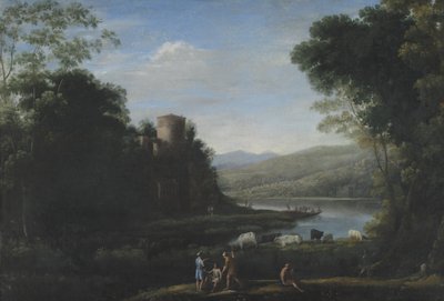 Krajobraz rzeczny z pasterzami autorstwa Claude Lorrain