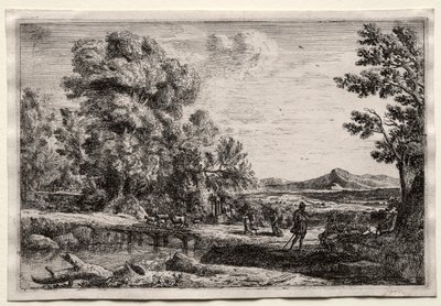 Drewniany most autorstwa Claude Lorrain