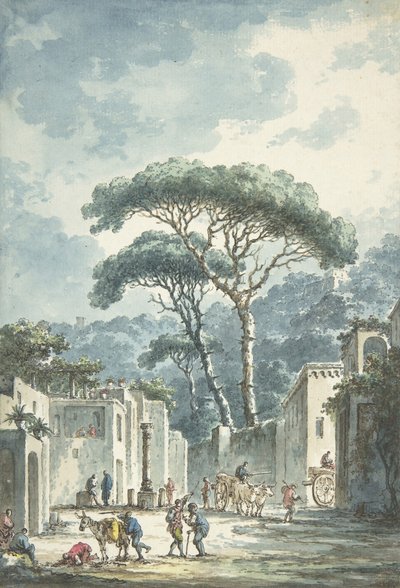 Droga prowadząca do groty Posillipo, XVIII wiek. autorstwa Claude Louis Chatelet