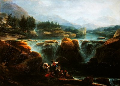 Krajobraz szwajcarski, ok. 1790-94 autorstwa Claude Louis Chatelet