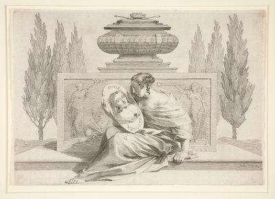 Alegoria Śmierci Królowej (Anny Austriackiej) autorstwa Claude Mellan