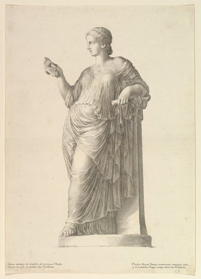 Starożytna statua Muse Thalia, 1669. autorstwa Claude Mellan