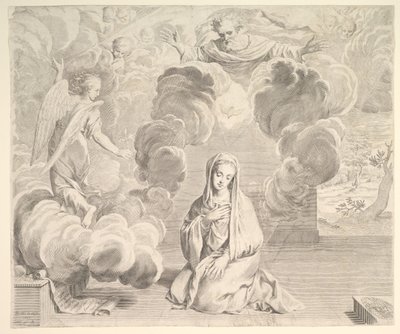 Zwiastowanie, 1666. autorstwa Claude Mellan