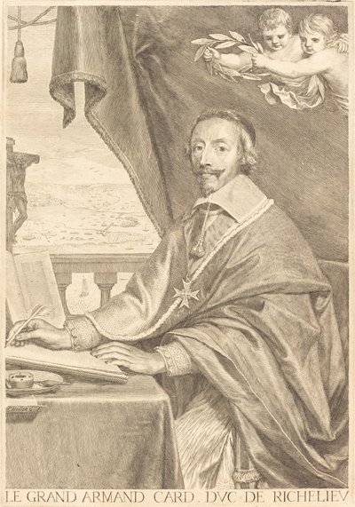 Armand Jean du Plessis, kardynał Richelieu autorstwa Claude Mellan