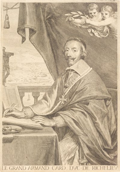 Armand Jean du Plessis, kardynał Richelieu autorstwa Claude Mellan
