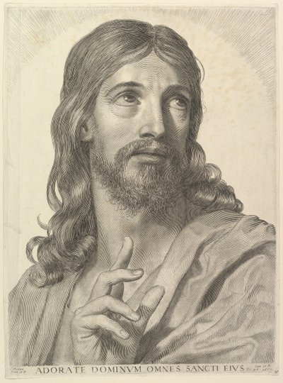 Popiersie Dorosłego Chrystusa, 1652. autorstwa Claude Mellan