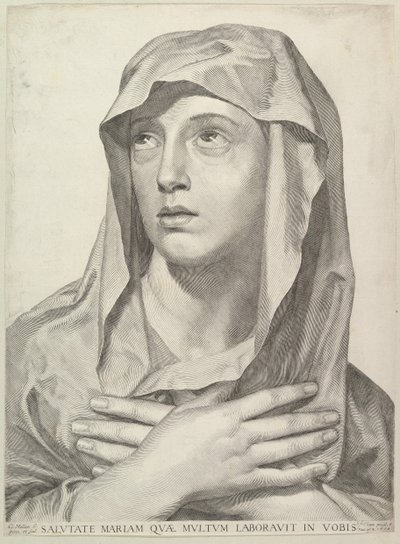 Popiersie Dziewicy, 1650. autorstwa Claude Mellan