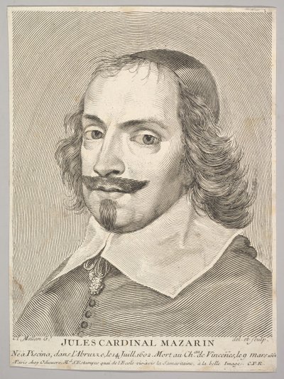 Kardynał Jules Mazarin. autorstwa Claude Mellan