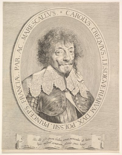 Karol I z Créquy, książę Lesdiguières, 1633. autorstwa Claude Mellan