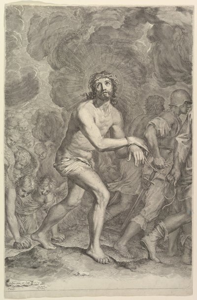 Chrystus zabrany przez żołnierzy Wejście na Kalwarię, 1659. autorstwa Claude Mellan