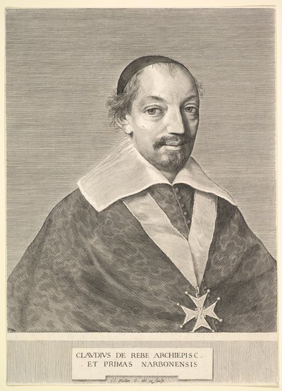 Claude de Rebe, arcybiskup Narbonne. autorstwa Claude Mellan