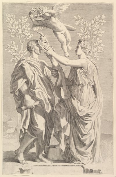 Frontyspis: Horacy, Quintus Horatius Flaccus, 1642 autorstwa Claude Mellan