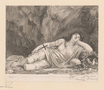 Święta Maria Magdalena w jaskini autorstwa Claude Mellan