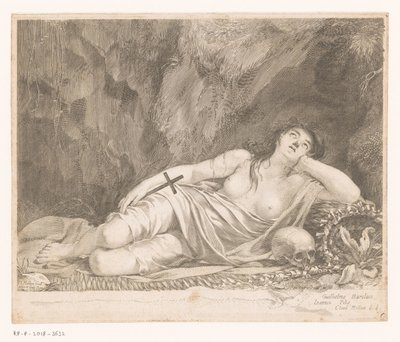 Święta Maria Magdalena w jaskini autorstwa Claude Mellan