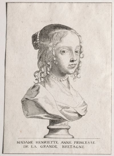 Henriette-Marie dAngleterre, księżna Orleanu. autorstwa Claude Mellan