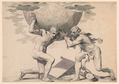 Herkules i Atlas autorstwa Claude Mellan