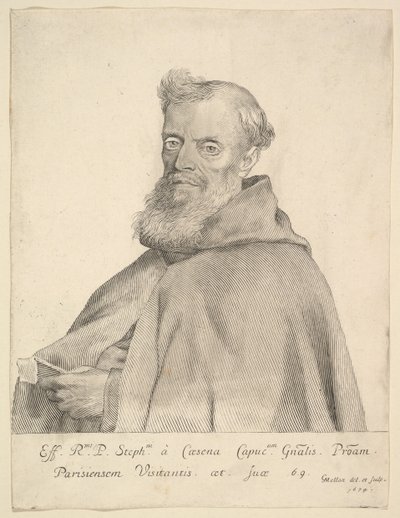 Ojciec Stefan z Ceseny, 1674. autorstwa Claude Mellan