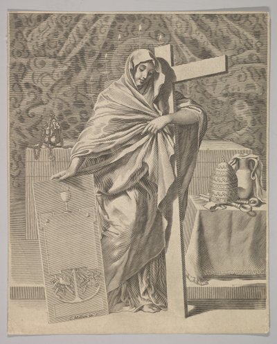 Personifikacja wiary, 1642. autorstwa Claude Mellan