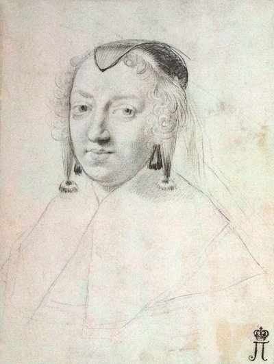 Portret Anny Austriaczki 1601-1666, przed 1643. autorstwa Claude Mellan