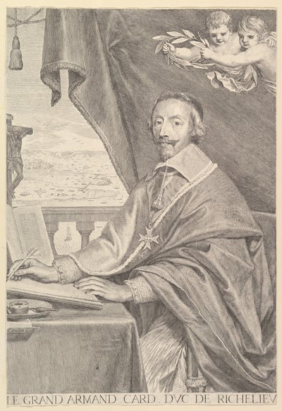 Portret kardynała Richelieu, 1651. autorstwa Claude Mellan