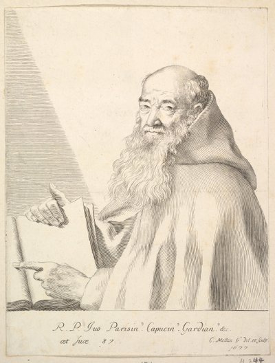 Portret ojca Yvesa, 1677. autorstwa Claude Mellan