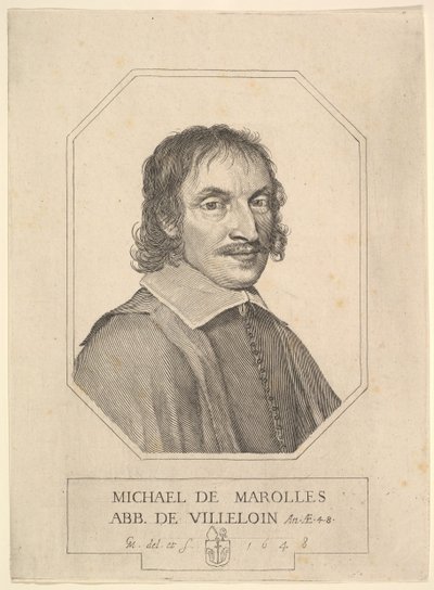 Portret Michela de Marolles, 1648. autorstwa Claude Mellan