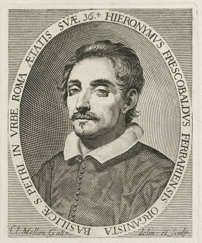 Portret kompozytora Girolamo Frescobaldiego 1583-1643, 1634 autorstwa Claude Mellan