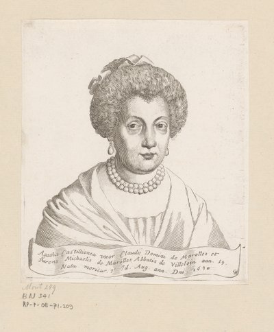 Portret Agathe de Chatillon autorstwa Claude Mellan