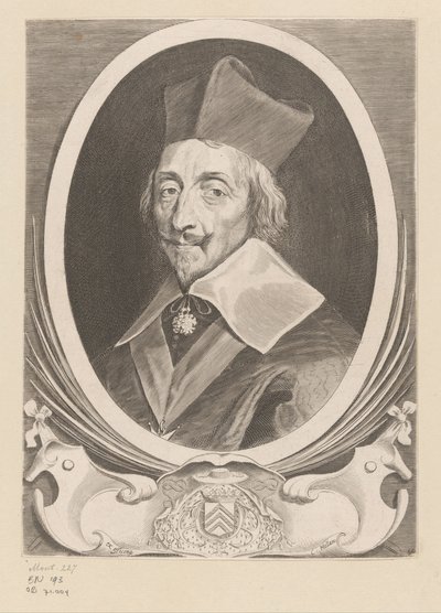 Portret Armanda-Jeana du Plessis, kardynała de Richelieu autorstwa Claude Mellan