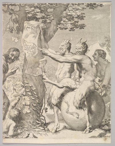 Satyrowie, przed 1645 r. autorstwa Claude Mellan