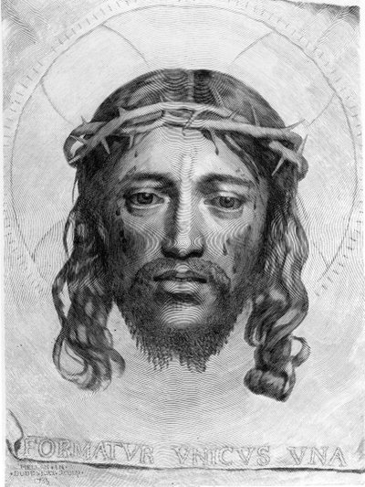 Głowa Chrystusa, 1735 autorstwa Claude Mellan