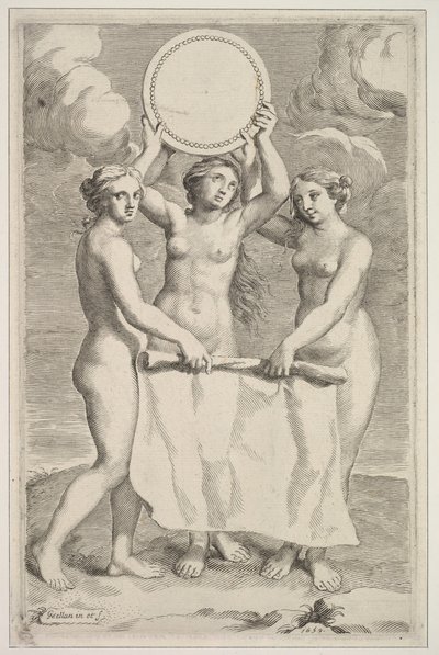 Trzy Gracje, 1659. autorstwa Claude Mellan