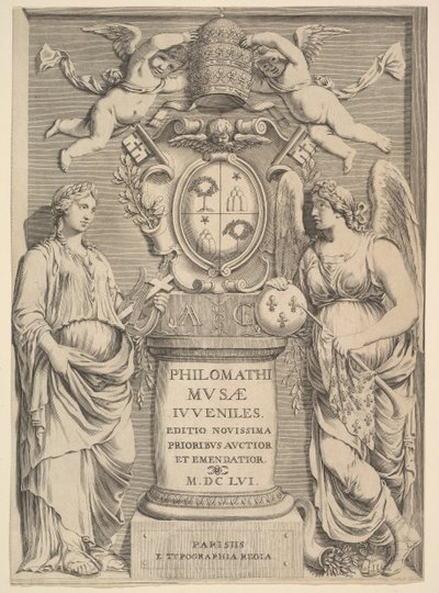 Strona tytułowa: Musae Juveniles Filomata, 1655. autorstwa Claude Mellan
