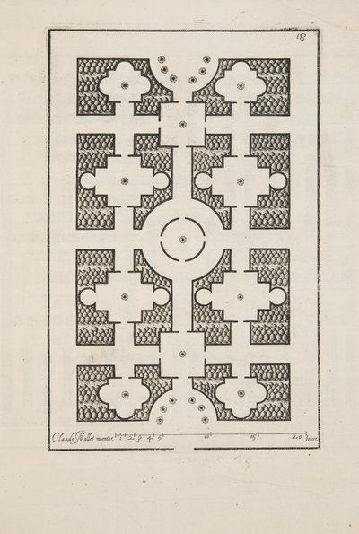 Projekt dla Parter, z Theater des Plans et Jardinages, wyd. 1652 (rycina) autorstwa Claude Mollet